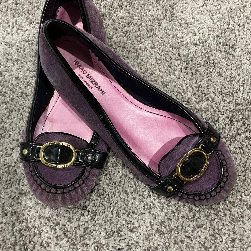 🌷isaac mizrahi Purple buckle loafers
